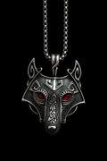 Collar Lobo Nórdico en Acero Inoxidable