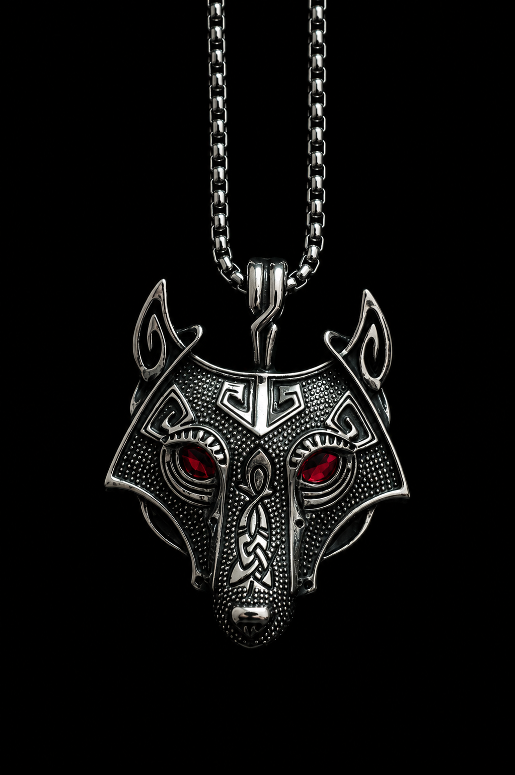 Collar Lobo Nórdico en Acero Inoxidable