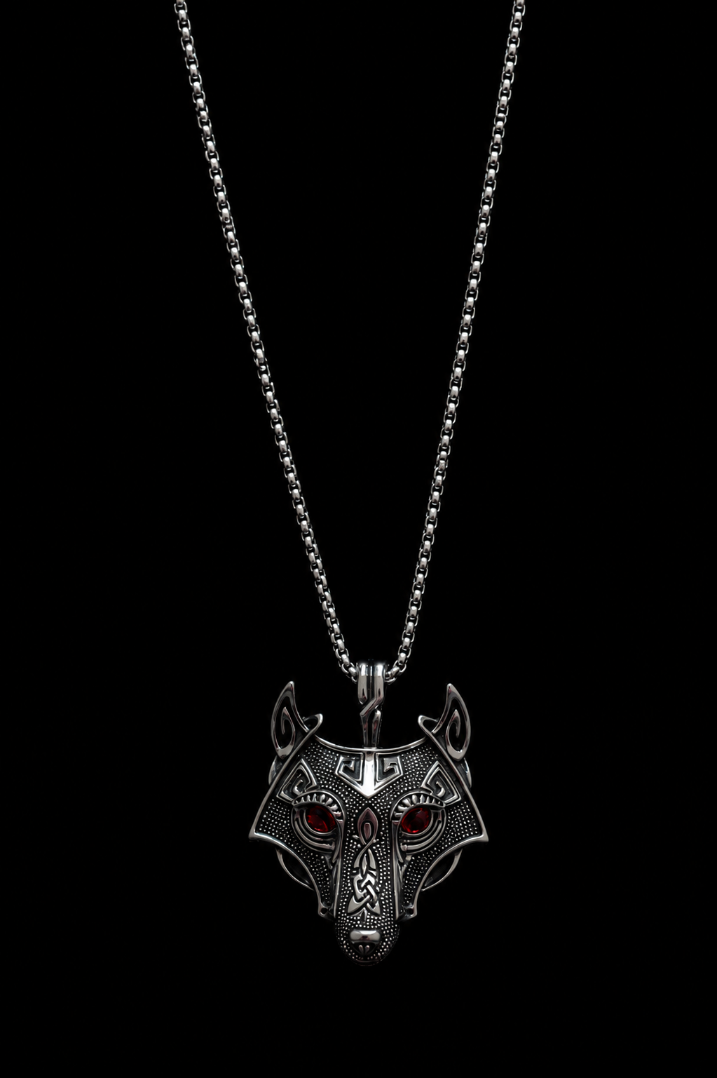 Collar Lobo Nórdico en Acero Inoxidable