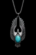 Collar Alas Ancestrales con Piedra Turquesa en Acero Inoxidable | Luno Shop