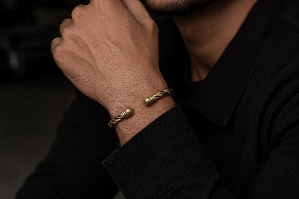 Pulsera Magnética de Cobre Tricolor para Hombre