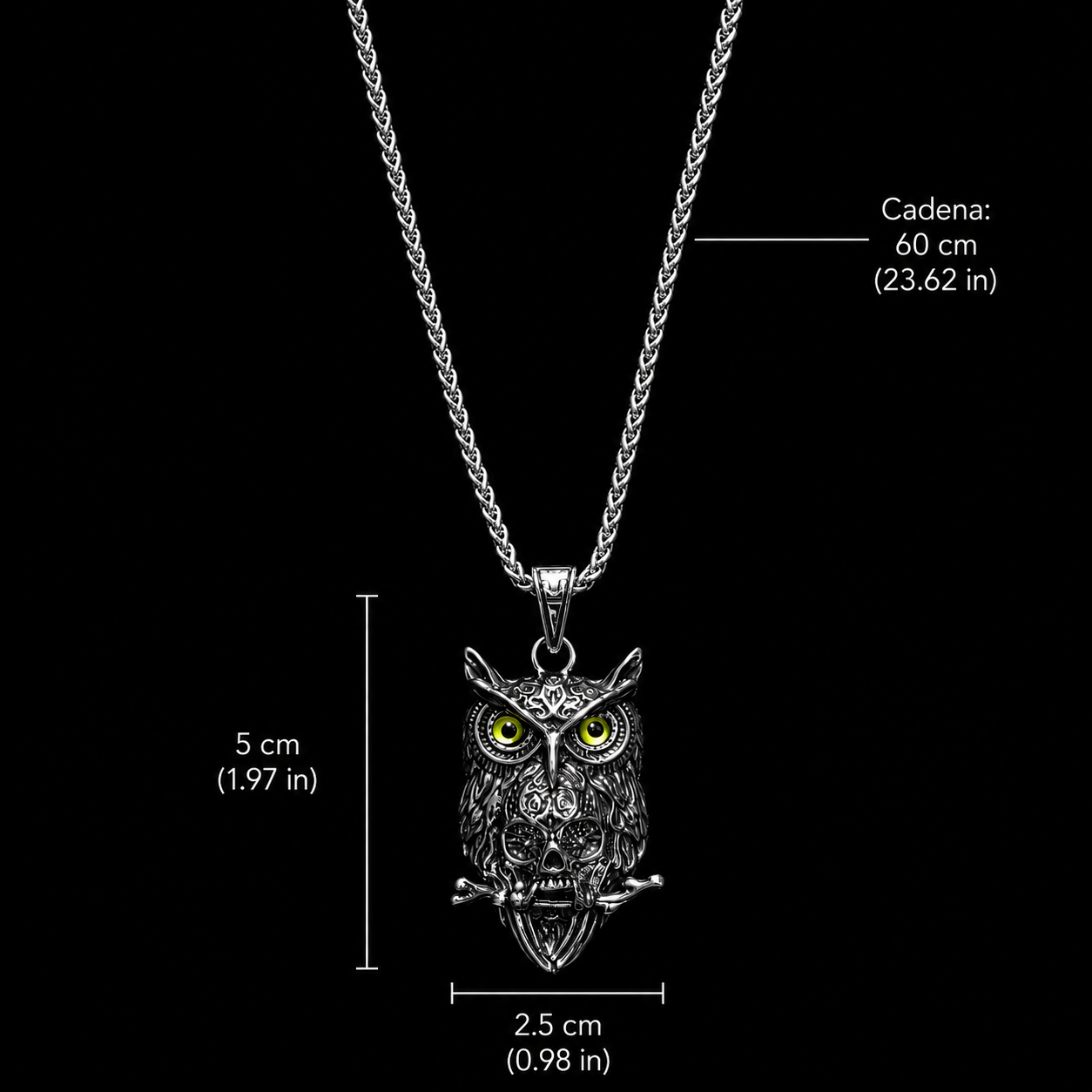 Collar de Buho Calavera Gótico